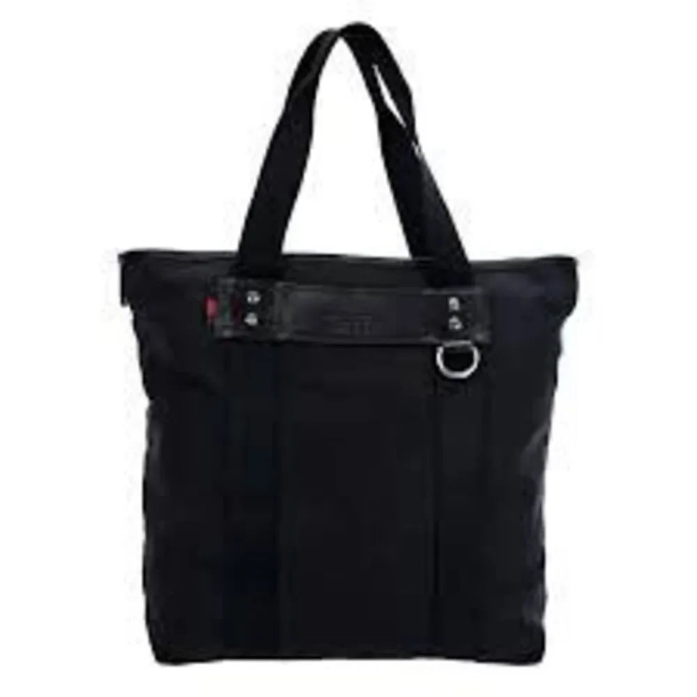 Gucci Parana Tote Black Nylon With Leather Trim Luxury Minimalist Commuter Bag